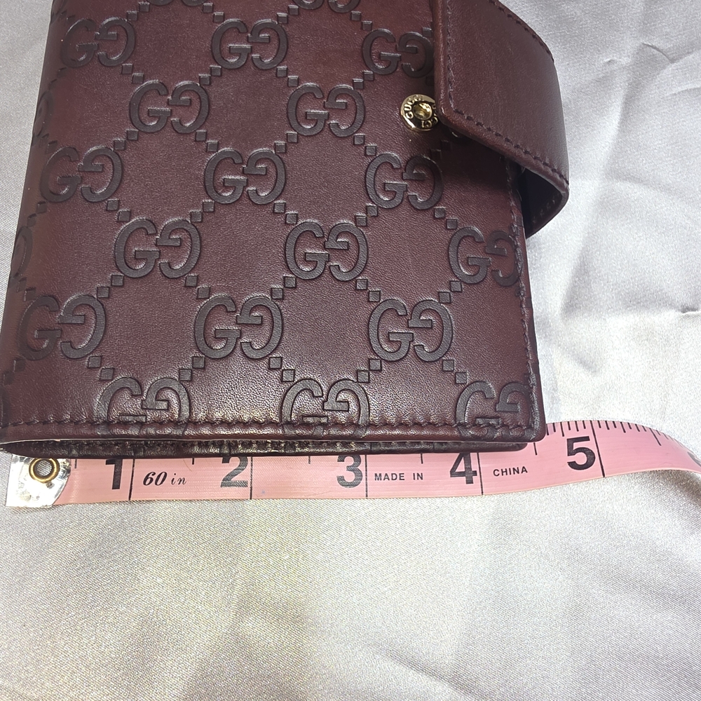 Gucci Burgundy Embossed GG Leather Agenda Cover - Picture 4 of 16